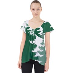 Pine Trees Spruce Tree Lace Front Dolly Top by Modalart