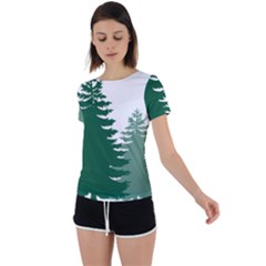 Pine Trees Spruce Tree Back Circle Cutout Sports T-shirt by Modalart