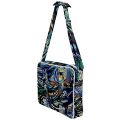 The Great Wall Nature Painting Starry Night Van Gogh Cross Body Office Bag by Modalart