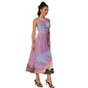 Pink Mountains Grand Canyon Psychedelic Mountain Sleeveless Cross Front Cocktail Midi Chiffon Dress View3