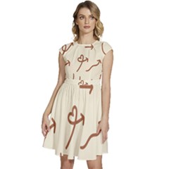 Abstract Arrow Sign Love Aesthetic Cap Sleeve High Waist Dress by Apen