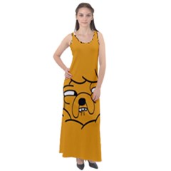 Adventure Time Jake The Dog Sleeveless Velour Maxi Dress by Sarkoni