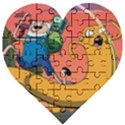 Finn And Jake Adventure Time Bmo Cartoon Wooden Puzzle Heart View1