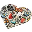 Comical Words Animals Comic Omics Crazy Graffiti Wooden Puzzle Heart View2