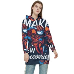 Make Devil Discovery  Women s Long Oversized Pullover Hoodie by Saikumar