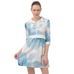 Blue-flower Mini Skater Shirt Dress by saad11