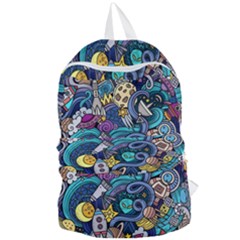 Cartoon Hand Drawn Doodles On The Subject Of Space Style Theme Seamless Pattern Vector Background Foldable Lightweight Backpack by Ket1n9