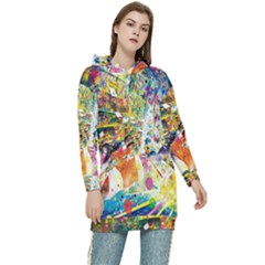 Multicolor Anime Colors Colorful Women s Long Oversized Pullover Hoodie by Ket1n9