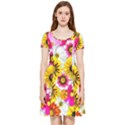 Flowers Blossom Bloom Nature Plant Inside Out Cap Sleeve Dress View1