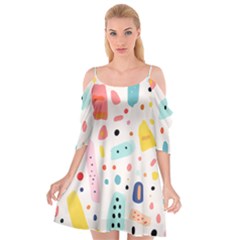 Abstract Seamless Colorful Pattern Cutout Spaghetti Strap Chiffon Dress by Ndabl3x
