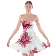 Hawaiian Flowers Strapless Bra Top Dress by essentialimage