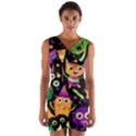 Fun Halloween Monsters Wrap Front Bodycon Dress View1