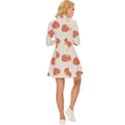 Strawberries Pattern Design Long Sleeve Velour Longline Dress View4