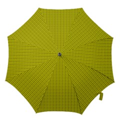 Yellow Lego Texture Macro, Yellow Dots Background Hook Handle Umbrellas (large) by nateshop