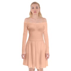 Peach Fuzz 2024 Off Shoulder Skater Dress by dressshop