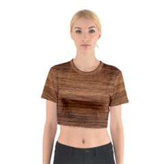 Brown Wooden Texture Cotton Crop Top by nateshop
