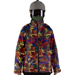 Hexagon Honeycomb Pattern Design Men s Zip Ski And Snowboard Waterproof Breathable Jacket by Ndabl3x