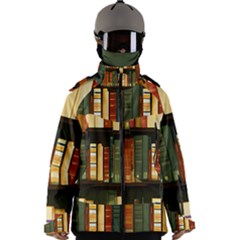 Books Bookshelves Library Fantasy Apothecary Book Nook Literature Study Men s Zip Ski And Snowboard Waterproof Breathable Jacket by Grandong