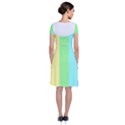 Rainbow Cloud Background Pastel Template Multi Coloured Abstract Short Sleeve Front Wrap Dress View2
