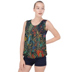 Flowers Trees Forest Mystical Forest Nature Background Landscape Bubble Hem Chiffon Tank Top by Maspions