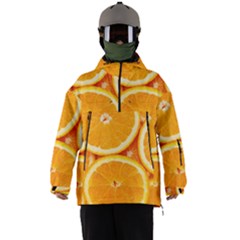 Oranges Textures, Close-up, Tropical Fruits, Citrus Fruits, Fruits Men s Ski And Snowboard Waterproof Breathable Jacket by nateshop