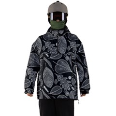 Leaves Flora Black White Nature Men s Ski And Snowboard Waterproof Breathable Jacket by Maspions