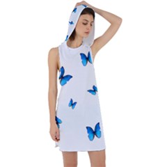 Butterfly-blue-phengaris Racer Back Hoodie Dress by saad11