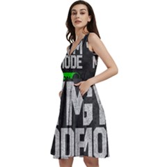 Gym Mode Sleeveless V-neck Skater Dress With Pockets by Store67