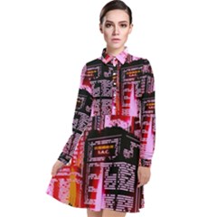 Cybercity Long Sleeve Chiffon Shirt Dress by Sparkle