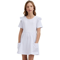Kids  Frilly Sleeves Pocket Dress Icon
