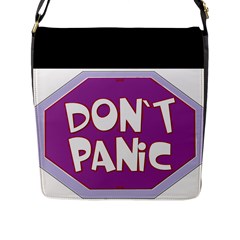 Purple Don t Panic Sign Flap Closure Messenger Bag (large) by FunWithFibro