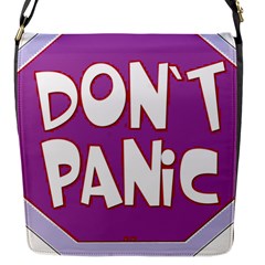 Purple Don t Panic Sign Flap Closure Messenger Bag (small) by FunWithFibro
