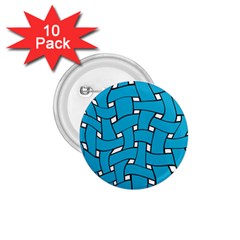 Blue Distorted Weave 1 75  Button (10 Pack)  by LalyLauraFLM