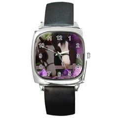 Two Horses Square Leather Watch by JulianneOsoske