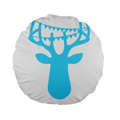 Party Deer With Bunting Standard 15  Premium Flano Round Cushions by CraftyLittleNodes