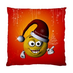 Cute Funny Christmas Smiley With Christmas Tree Standard Cushion Cases (two Sides)  by FantasyWorld7