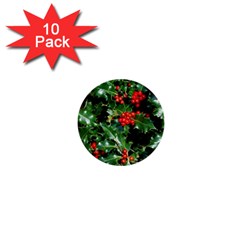 Holly 2 1  Mini Buttons (10 Pack)  by trendistuff