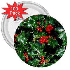 Holly 2 3  Buttons (100 Pack)  by trendistuff