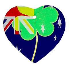 St  Patrick Australia And Ireland Irish Shamrock Australian Country Flag  Heart Ornament (2 Sides) by yoursparklingshop