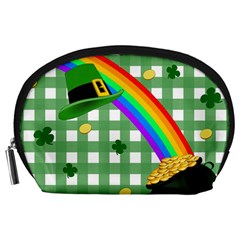 St  Patrick s Day Rainbow Accessory Pouches (large)  by Valentinaart