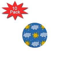 Sunshine Tech Blue 1  Mini Buttons (10 Pack)  by Simbadda