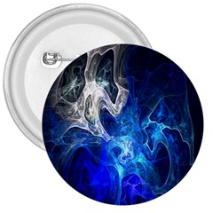 Ghost Fractal Texture Skull Ghostly White Blue Light Abstract 3  Buttons by Simbadda