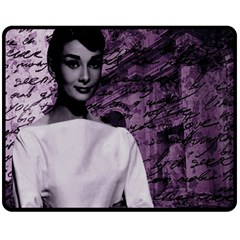 Audrey Hepburn Double Sided Fleece Blanket (medium)  by Valentinaart