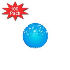 Blue Dot Star 1  Mini Buttons (100 Pack)  by Simbadda