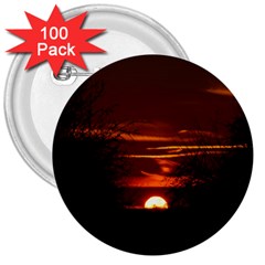 Sunset Sun Fireball Setting Sun 3  Buttons (100 Pack)  by Simbadda