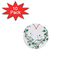Heart Ranke Nature Romance Plant 1  Mini Buttons (10 Pack)  by Simbadda