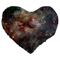 Tarantula Nebula Large 19  Premium Flano Heart Shape Cushions by SpaceShop