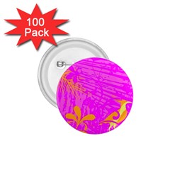 Spring Tropical Floral Palm Bird 1 75  Buttons (100 Pack)  by Simbadda