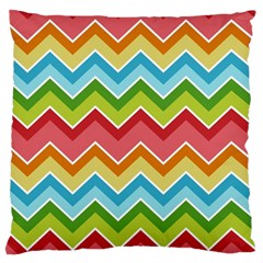 Colorful Background Of Chevrons Zigzag Pattern Large Flano Cushion Case (two Sides) by Amaryn4rt