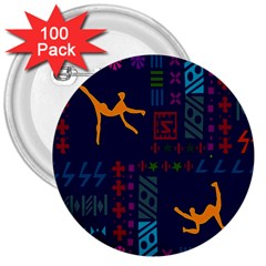 A Colorful Modern Illustration For Lovers 3  Buttons (100 Pack)  by Simbadda